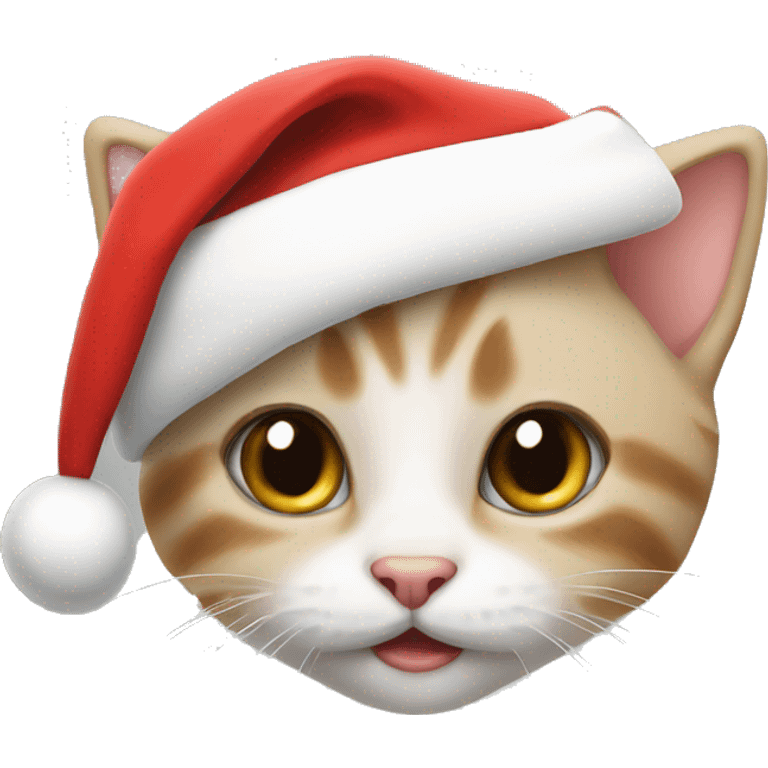 kitten with a santa hat emoji