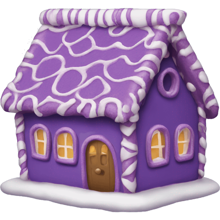 Purple gingerbread house emoji