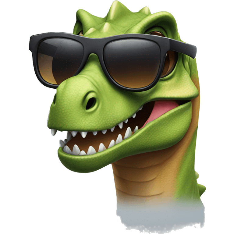 Dinosaur in sunglasses emoji