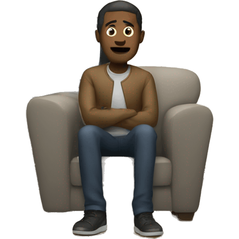 A man is sitting and watching a TV series emoji