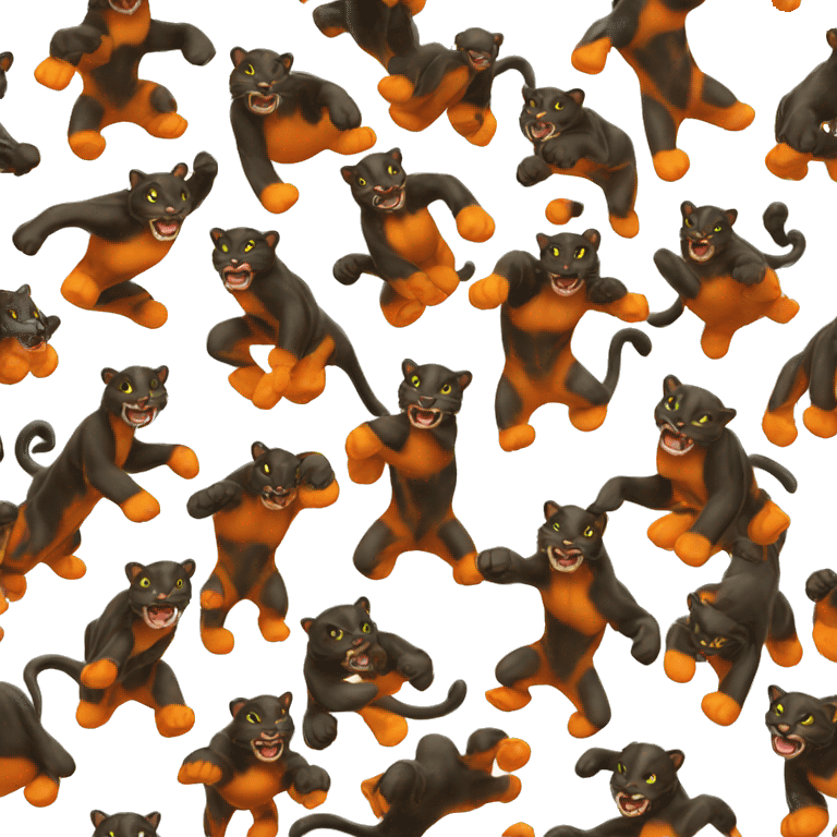 jumping orange burnt panther emoji