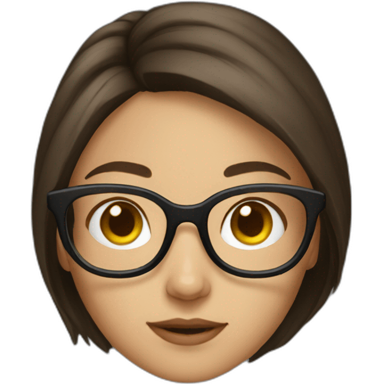 Brunette girl with glasses emoji