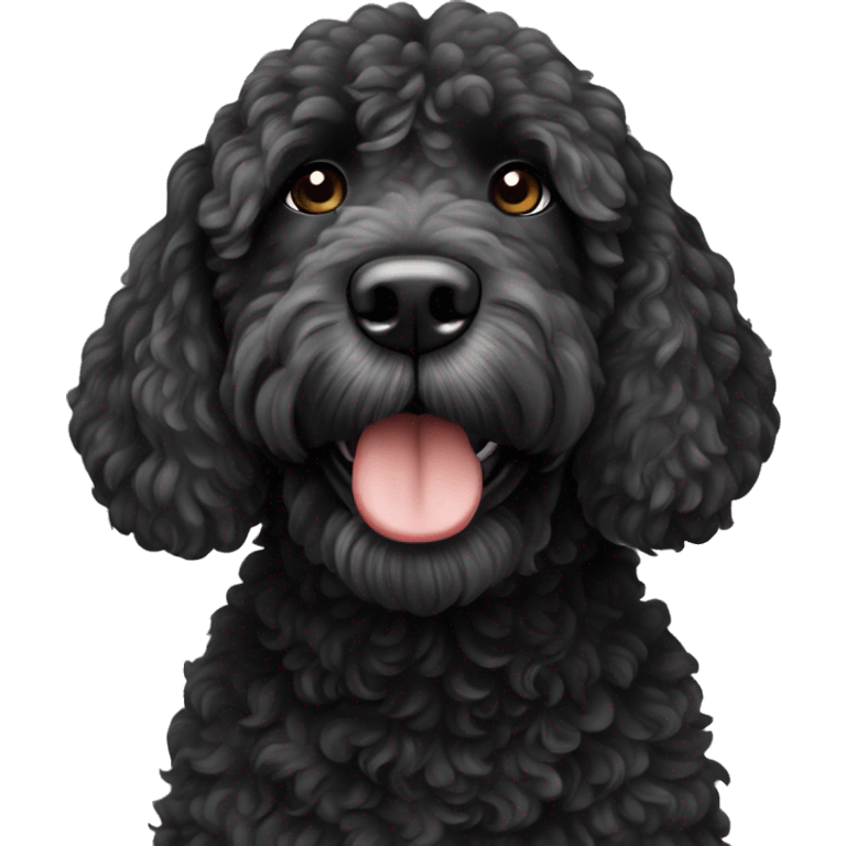 black portuguese ￼water dog emoji