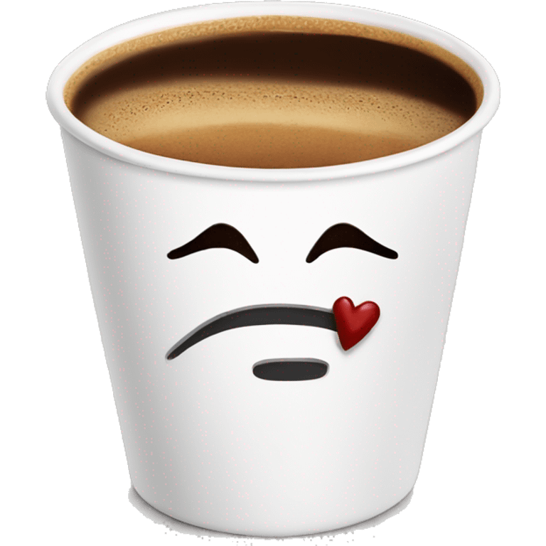 Coffee cup with kiss on it emoji