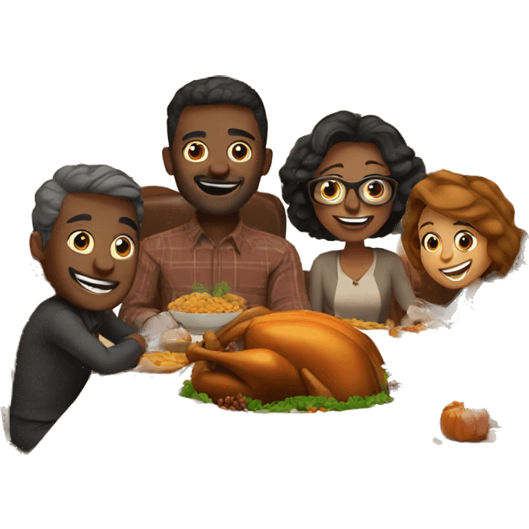 Happy thanksgiving with family emoji