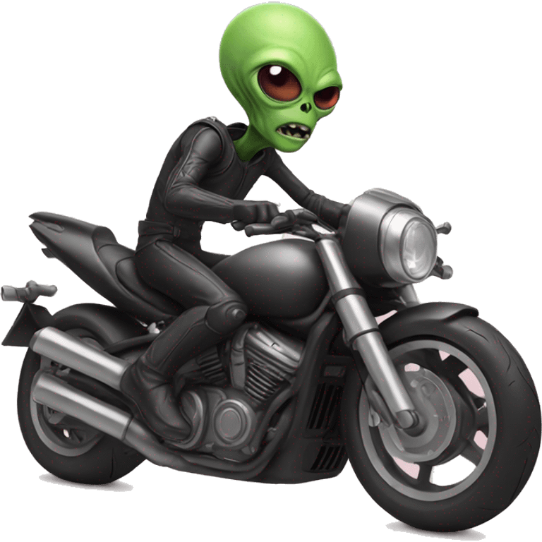 alien on a motorcycle emoji