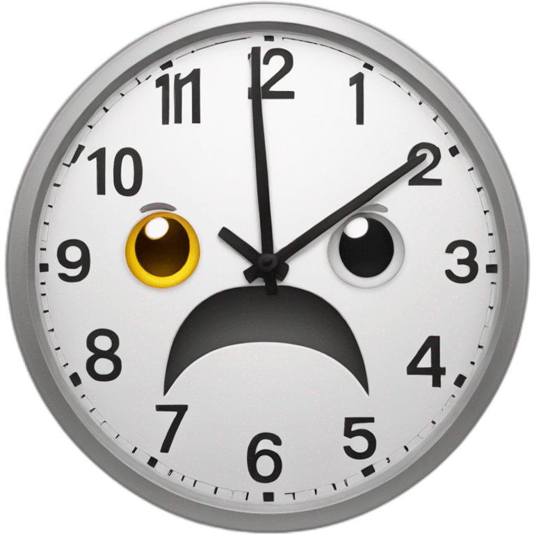 clock with mouth and eyes emoji