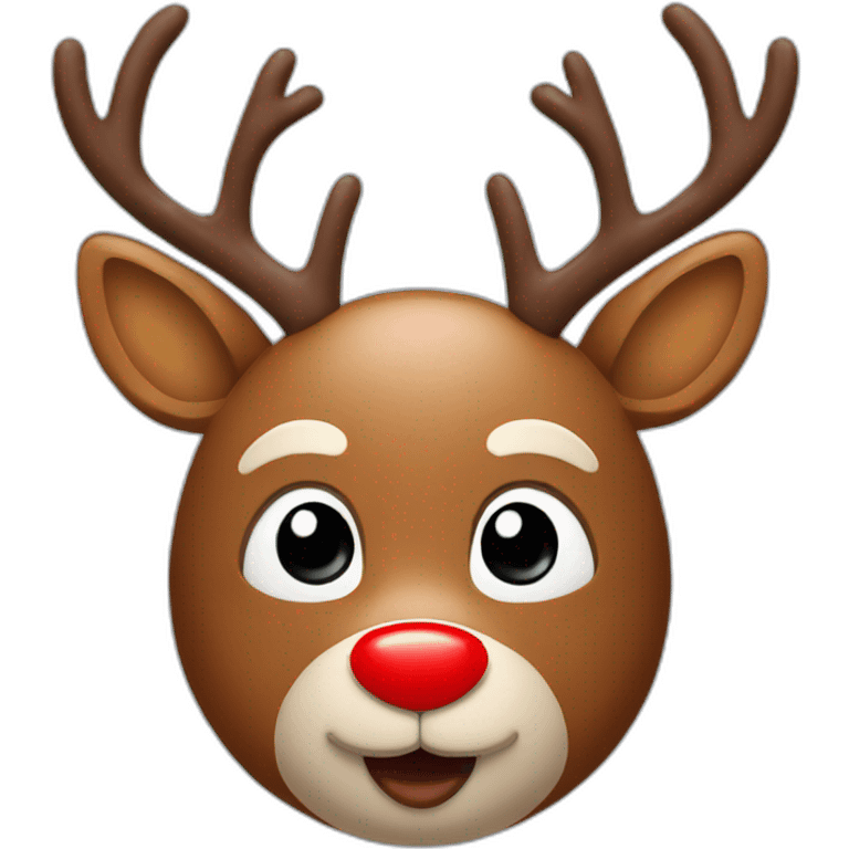 Rudolph head with red nose emoji