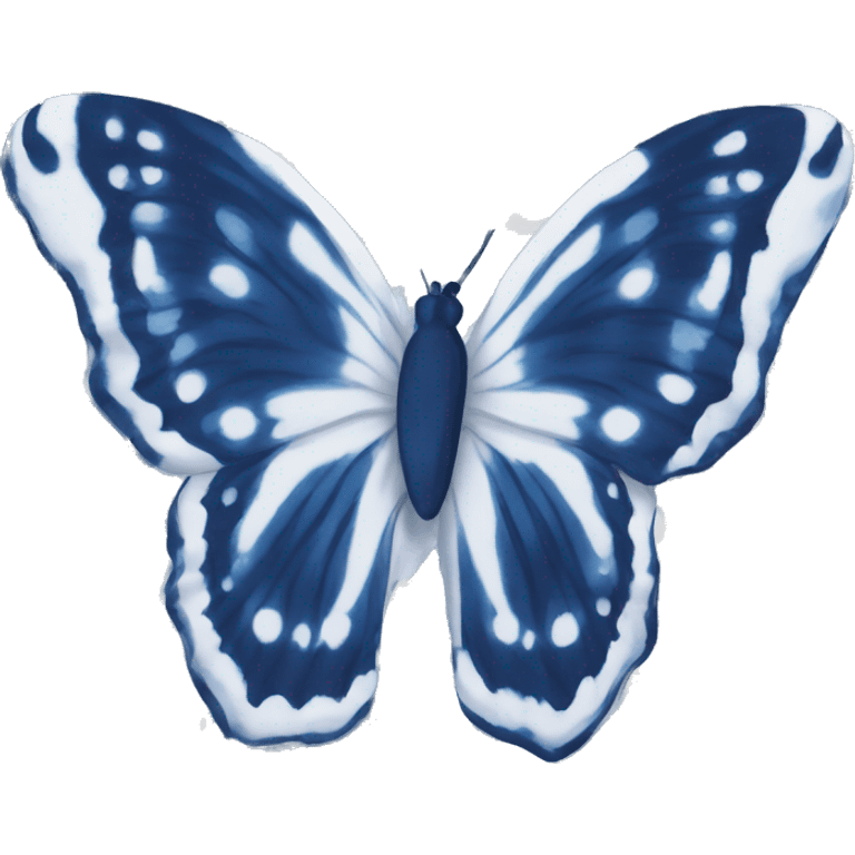 Navy blue and white tie dye butterfly  emoji