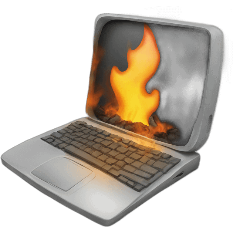 computer burning emoji