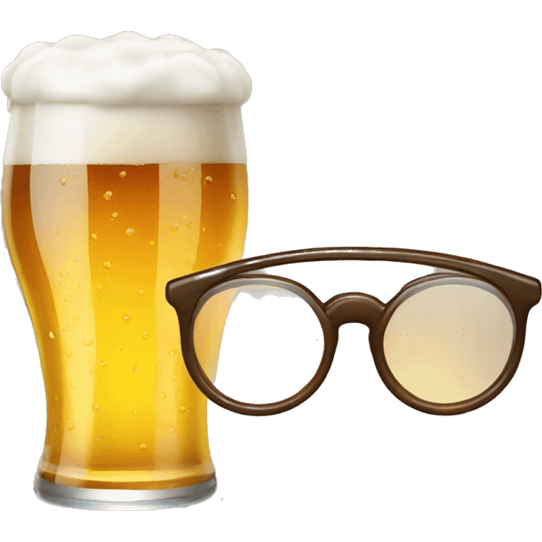 Beer with glasses emoji