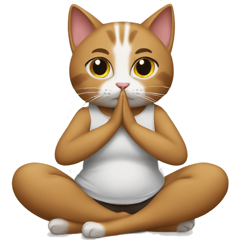 Cat doing yoga emoji