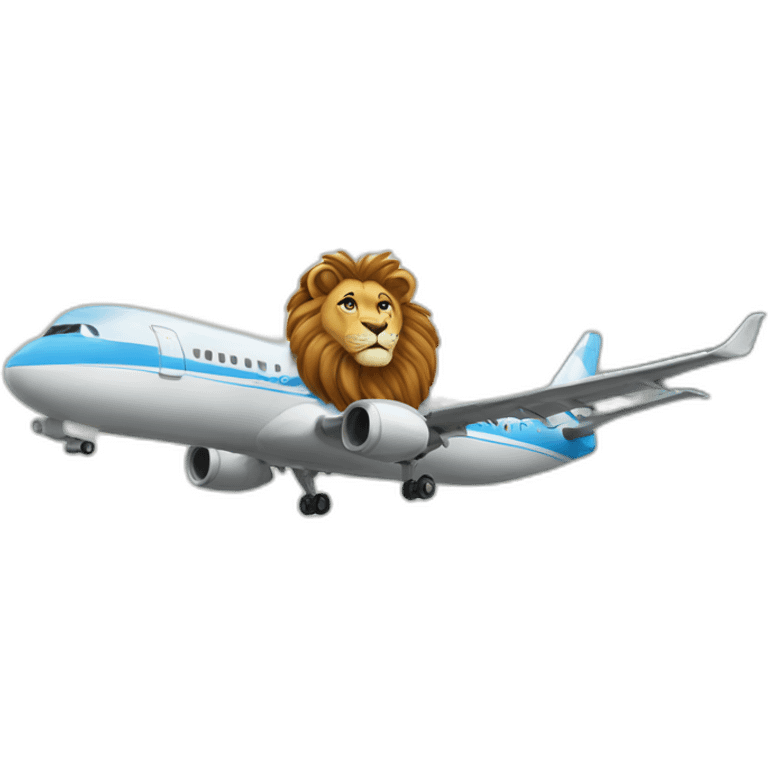 Un lion sur un avion emoji