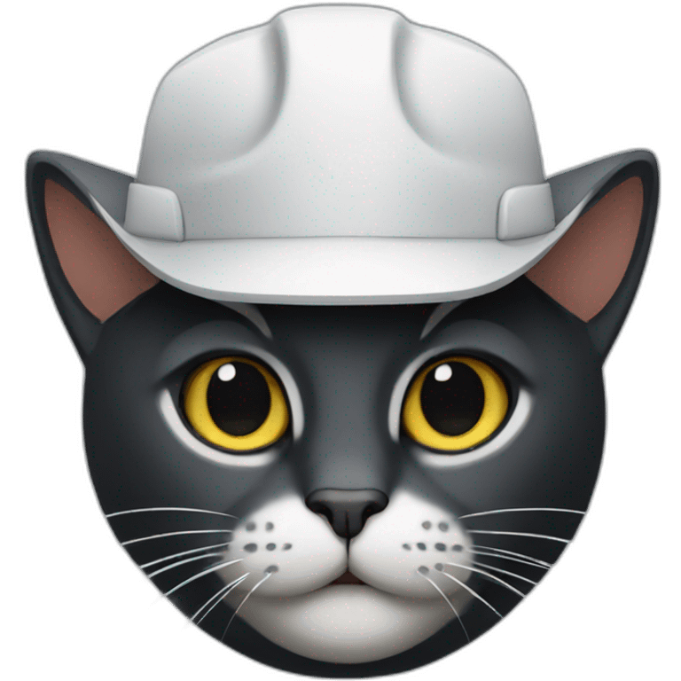 technician cat with black hat emoji