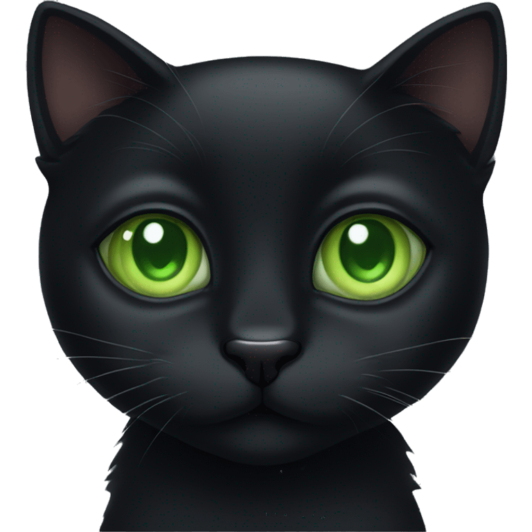 Cute black cat with green eyes  emoji