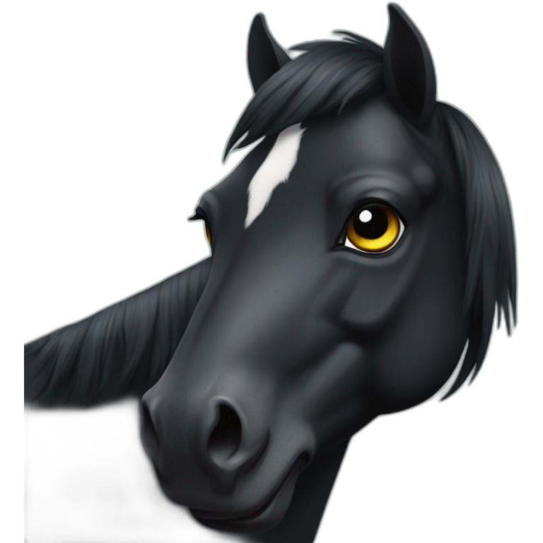 one eyed black horse face emoji