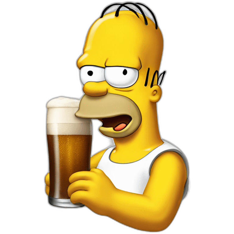 Homer Simpson drink beer emoji