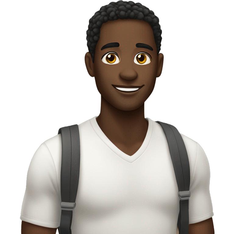 Black guy with vitiligo ￼ emoji