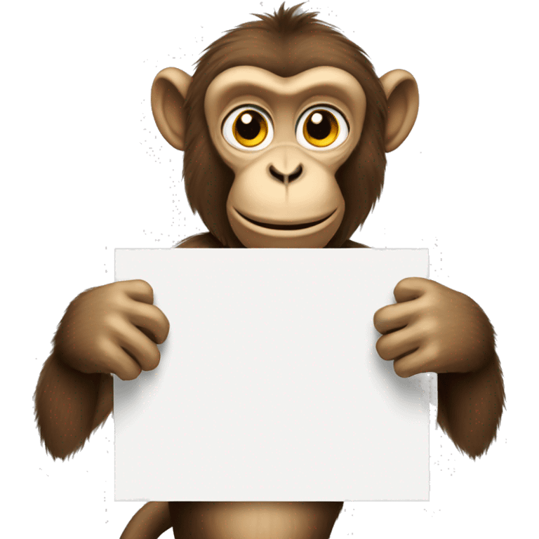 monkey holding a blank sign full view emoji