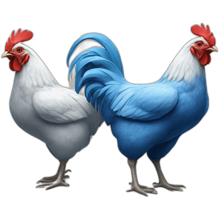 two blue american bresse chickens emoji