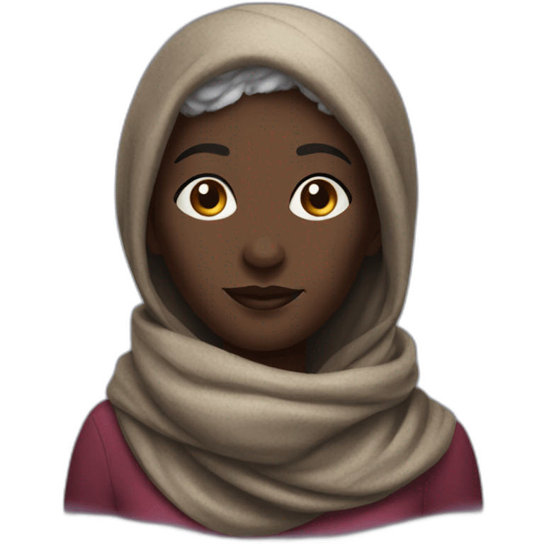 Beautiful old darkskin woman with scarf emoji