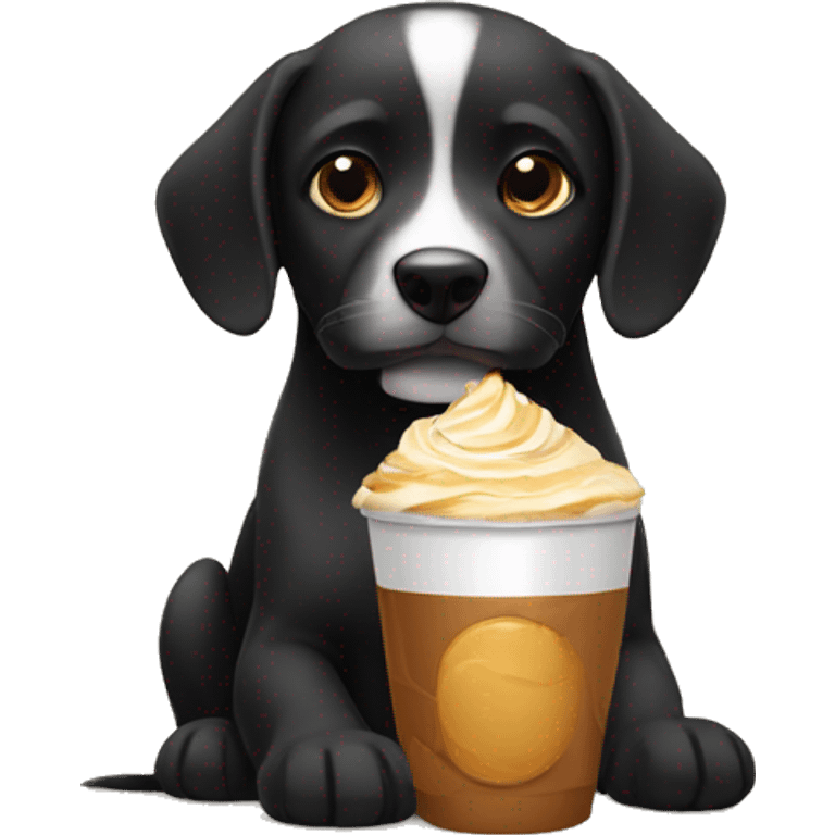 Perro de negro y cafe con cara tierna emoji