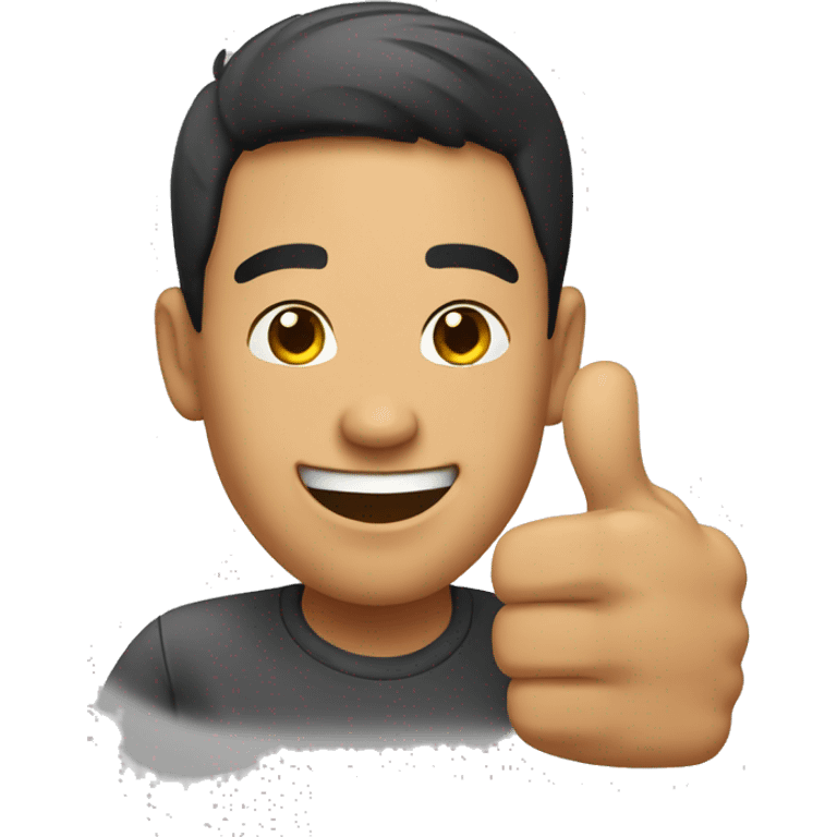 Thumbs up Asian guy funny emoji