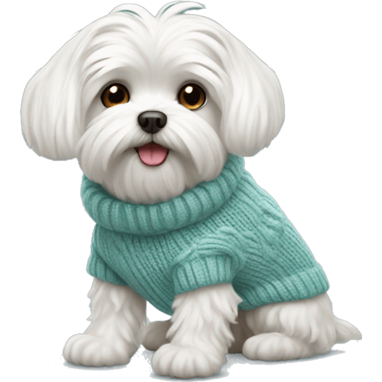 Maltese dog with sweater  emoji