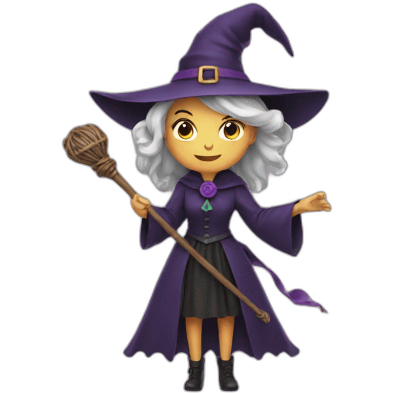 A witch holding a wand emoji