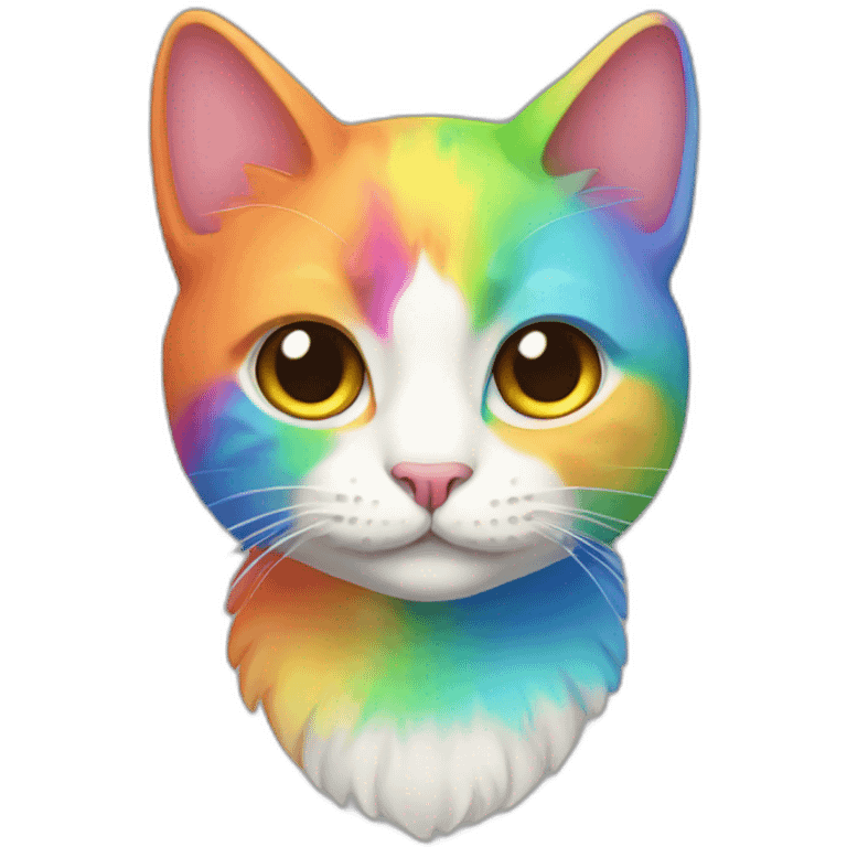 Rainbow-colored cat emoji