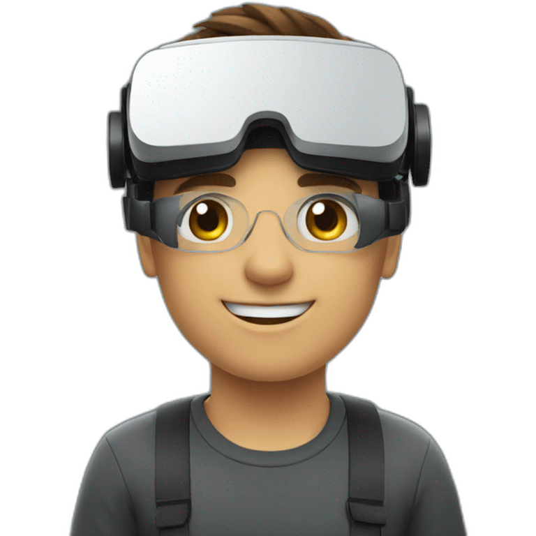 person wearing meta virtual reality goggles emoji