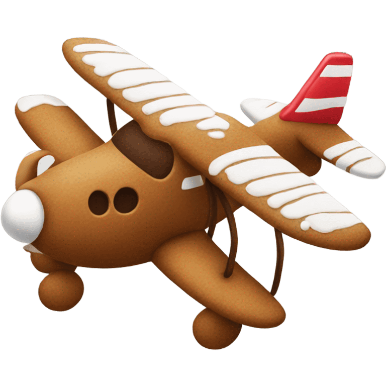 Gingerbread man flying plane emoji