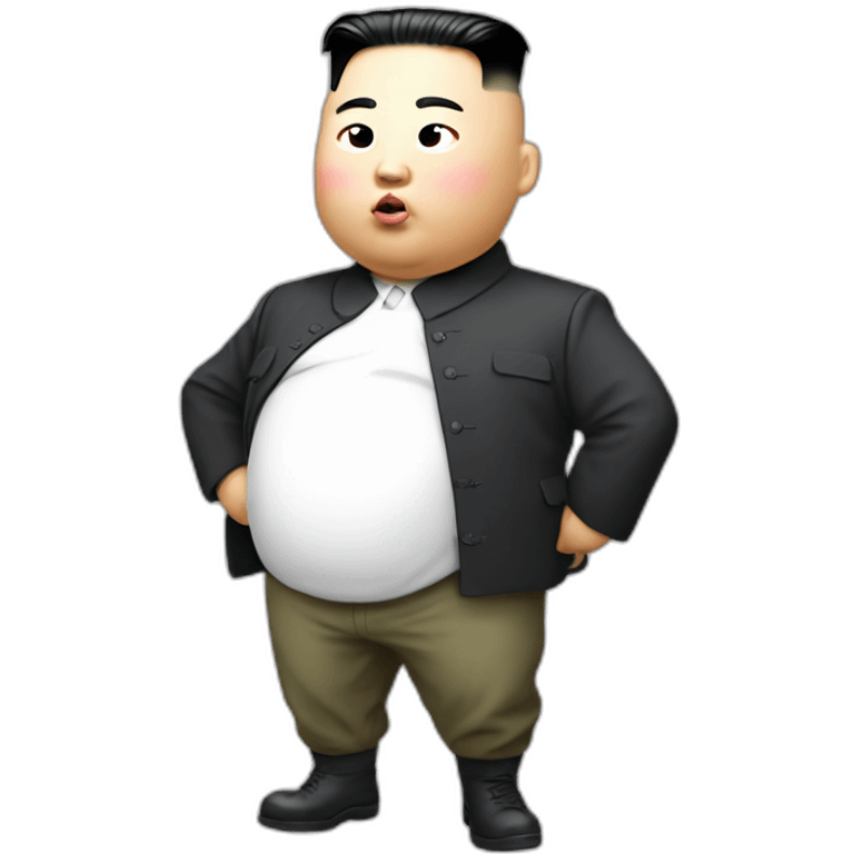 extreme fat Kim jong un carry cute nuclear weapon emoji