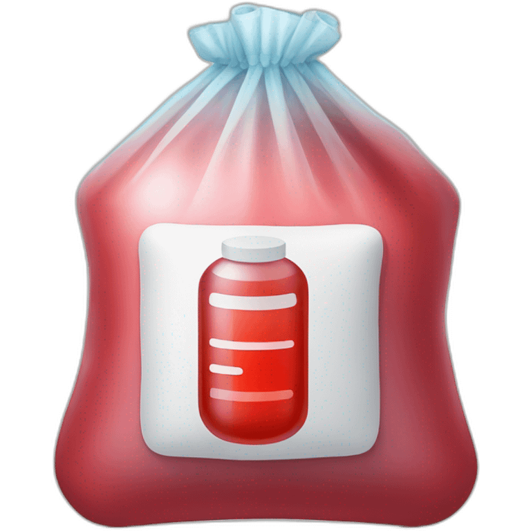 medical soft bag with red liquid emoji