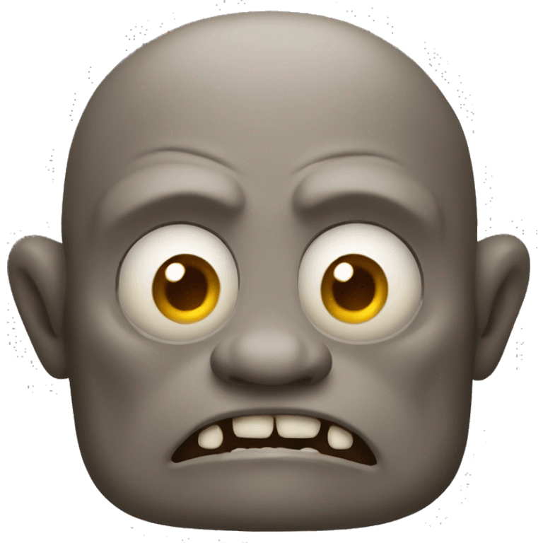 Grey Brown color Ogre, scary emoji