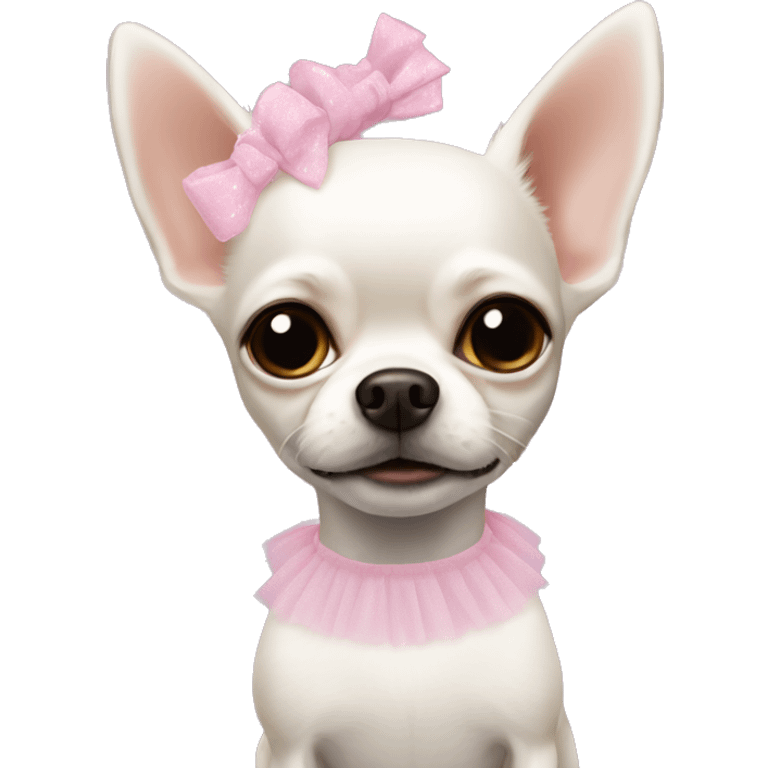 white chihuahua with a tutu emoji