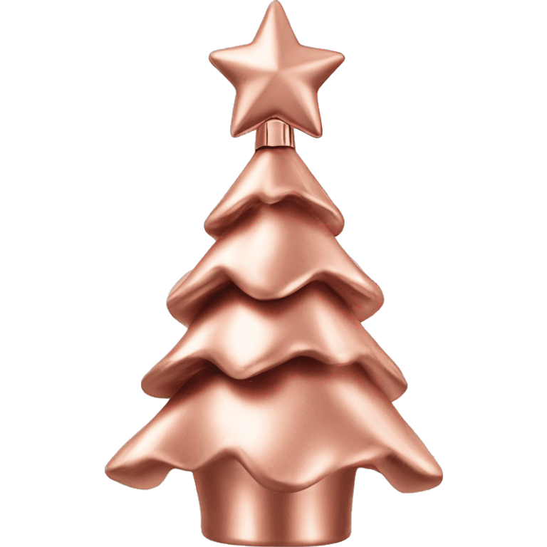 Realistic single isolated solid rose gold christmas tree topper. emoji