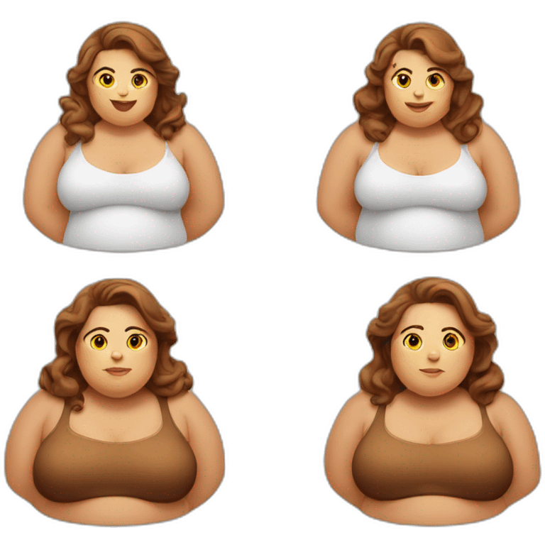 obese-woman-big-belly-cheveux-marron emoji