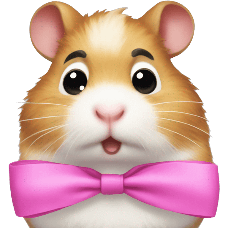 Annoyed hamster with pink bow  emoji