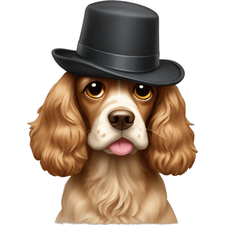 Cocker spaniel with a hat  emoji