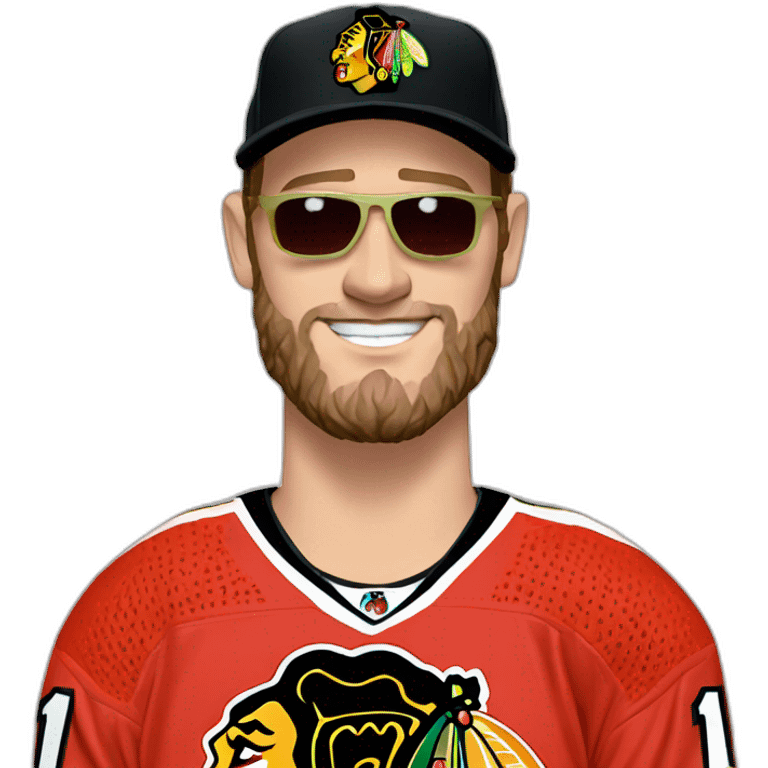 Jonathan Toews as beach bum with beard emoji