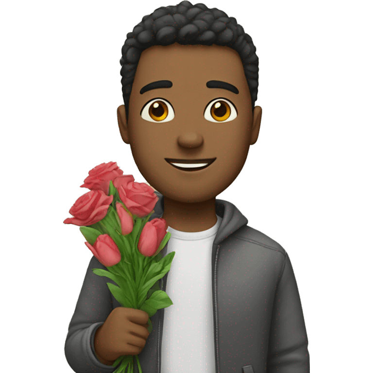 boyfriend with flowers emoji