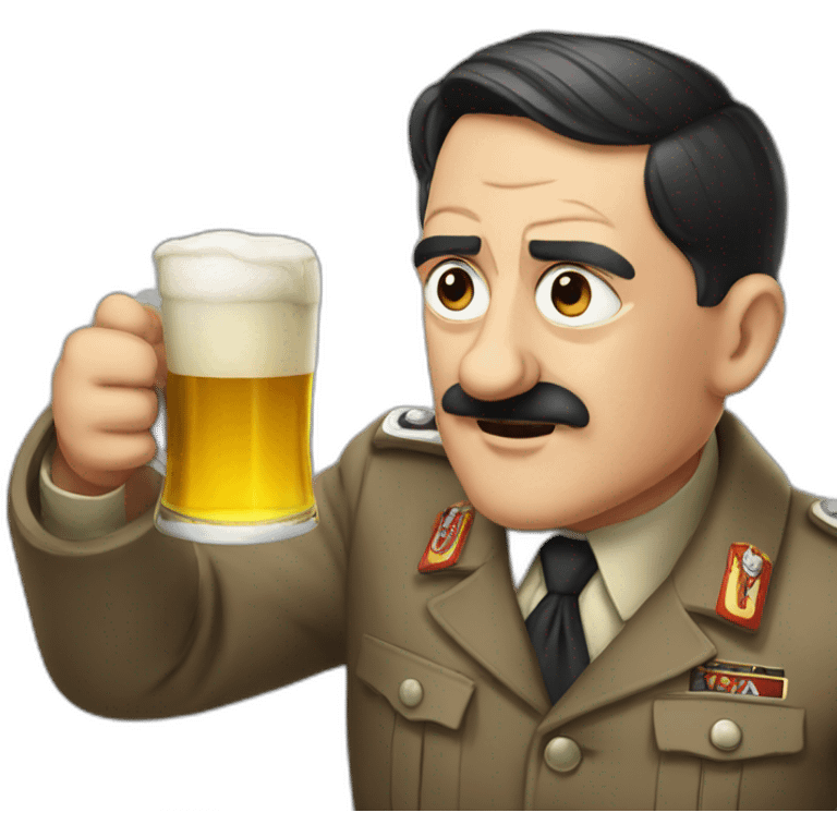 Hitler drinking beer emoji