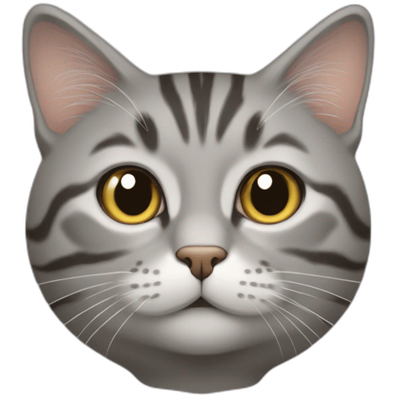 Un chat tabby gris avec une petite queue emoji