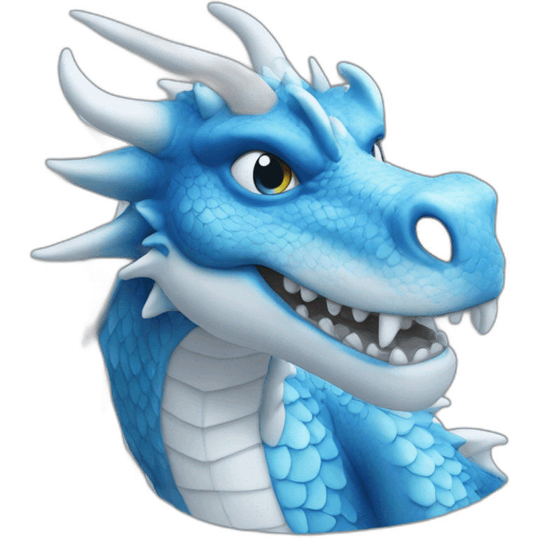 Blue and white dragon  emoji