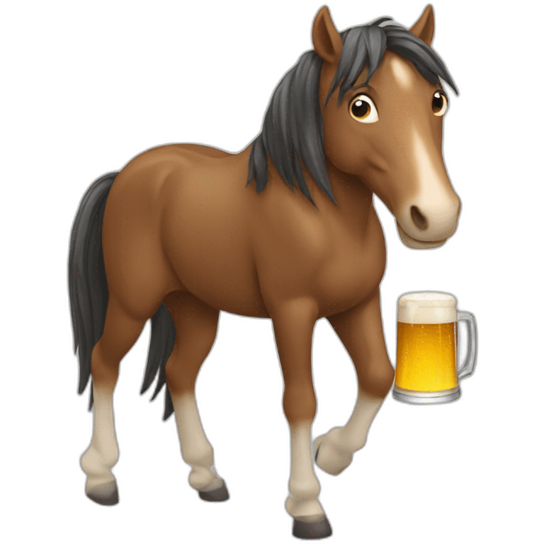 Horse with a beer emoji