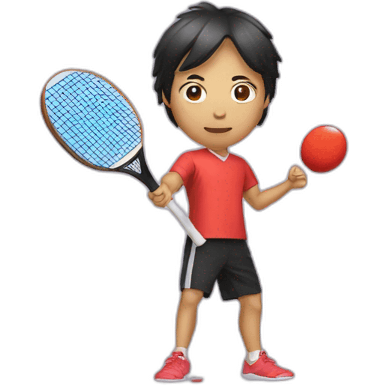 asian with ping-pong bat emoji