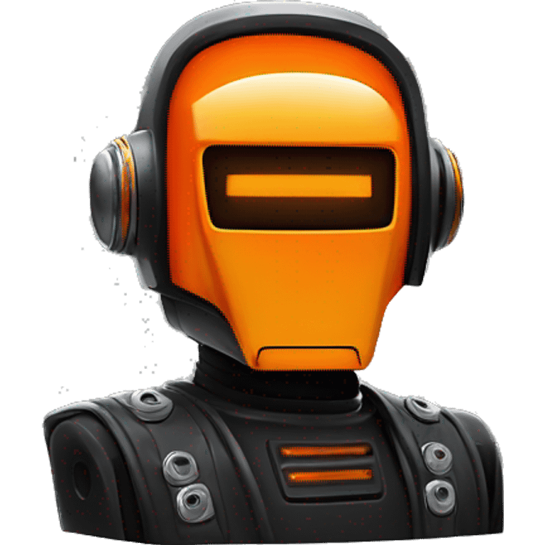 LED DaftPunk-style Orange robot talk box emoji