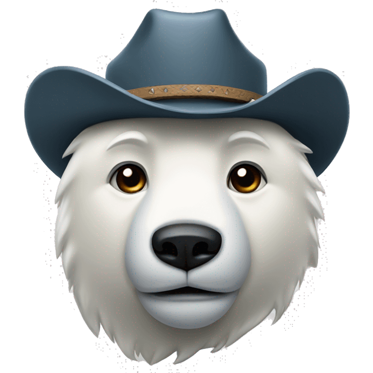 polar bear with cowboy hat from front emoji