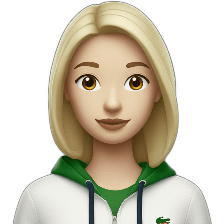 Lacoste bag girl with black lacoste hoodie emoji